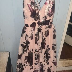 Pink Floral Prom Dress